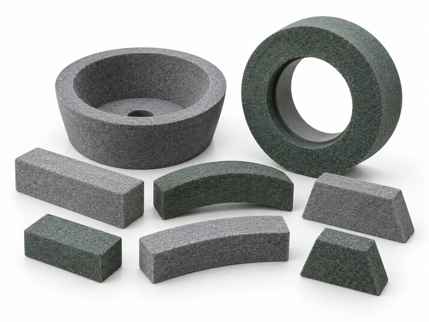 Vitrified grinding segments and specialty wheel forms