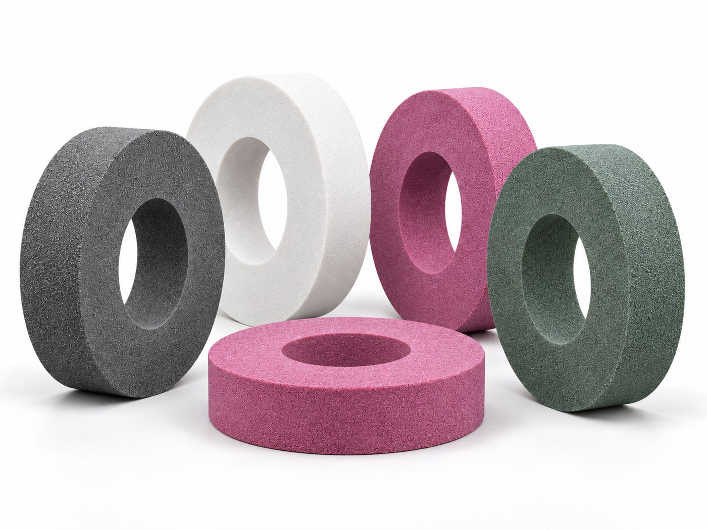 Vitrified precision grinding wheels in multiple abrasive colors