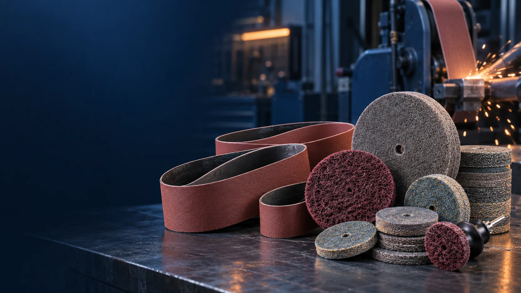 Custom abrasive converting and industrial abrasive production