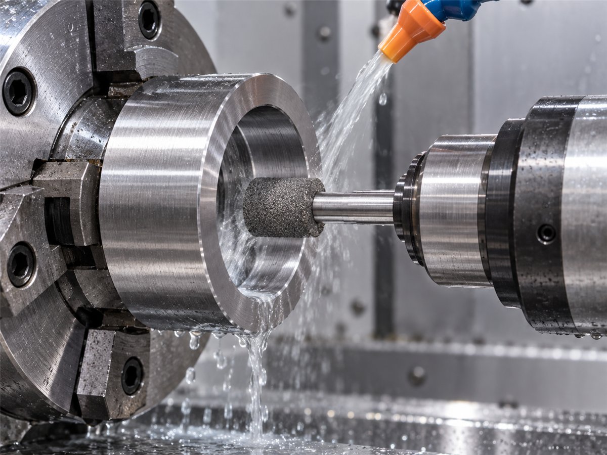 CBN mounted point used for precision internal grinding in a CNC machine
