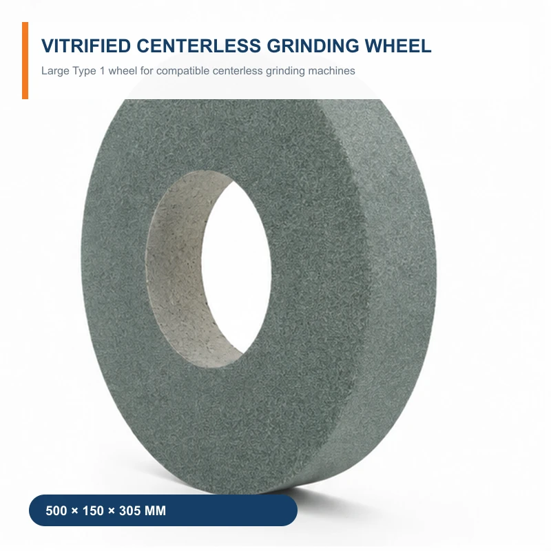 WW-CGW500 vitrified centerless grinding wheel measuring 500 by 150 by 305 mm