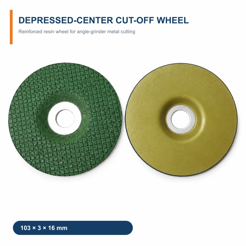 WW-DCW103 depressed-center cut-off wheel in front and rear views