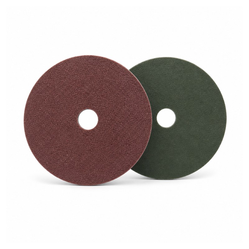 Two centre-hole vulcanized fibre sanding discs